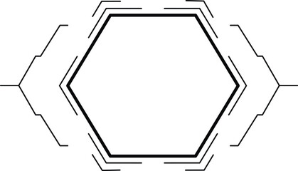 Modern futuristic hexagon interface frame symbolizing digital technology structure and abstract system design  © VectorGhor