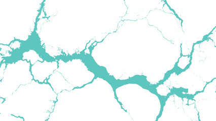 Obraz premium Teal colored cracked texture on white surface