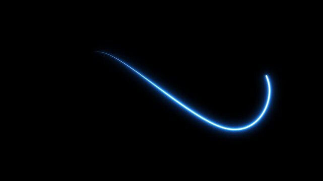 Seamless loop animation. Infinity symbol. Neon glowing blue light isolated on black background. Eternity concept. Mathematical symbol 4k