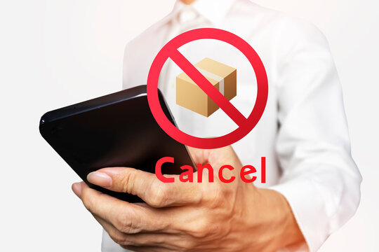 The idea of ​​a businessman canceling an order from a business partner