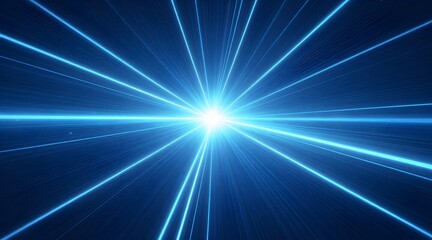 Fototapeta premium Bright light emanating from the center with streaks of blue lights