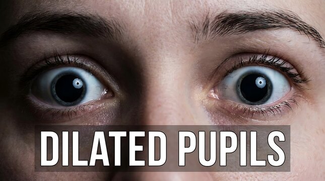 Close Up View of Human Eyes with Enlarged Pupils