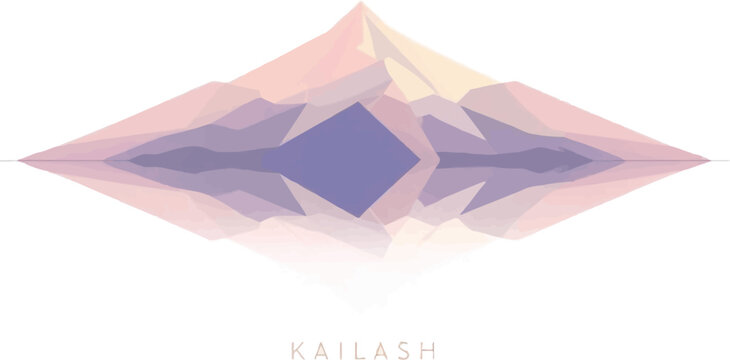 Flat vector illustration of Mount Kailash