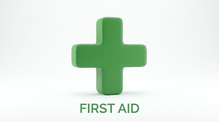 Obraz premium Green First Aid Cross Symbol 4K