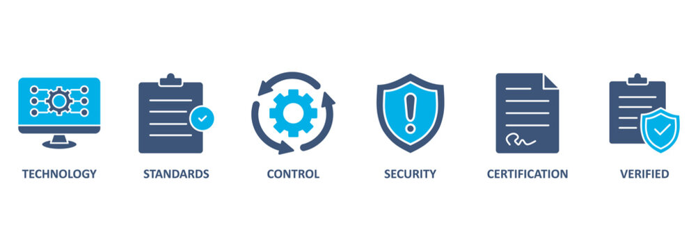ISO27001 banner web icon vector illustration concept for information security management system (ISMS) with an icon of technology, standards, control, security, certification, and verified 