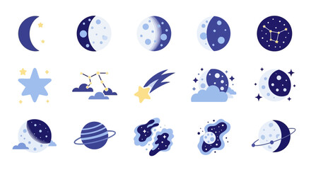 Celestial Objects and Space Elements Collection. © ryu