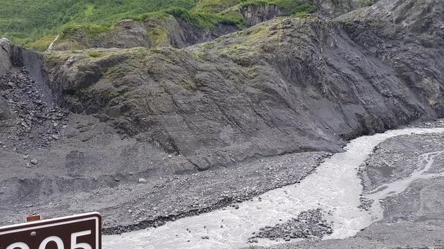 View of valley and Exit Glacier ice