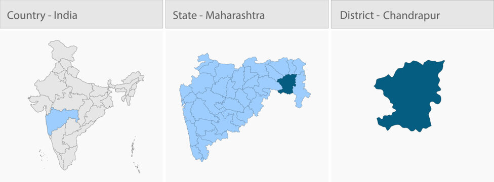 Chandrapur_Map_Vector detailed map illustration graphic for educational reference, geographic visualization, design layouts, presentations, digital me