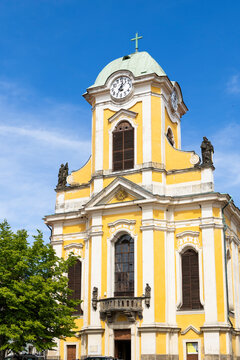 Baroque church of Saints Peter and Paul Ustek town square