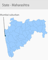 Obraz premium Mumbai_suburban-Maharashtra_Map detailed map illustration graphic for educational reference, geographic visualization, design layouts, presentations,