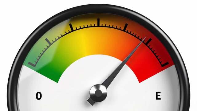 Gauge measuring meter demonstrates level of performance isolated