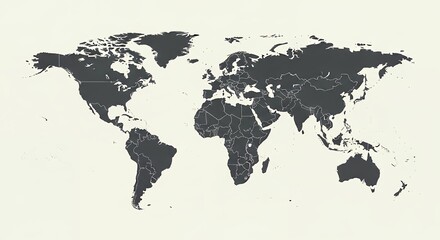 World map illustration with country borders © md