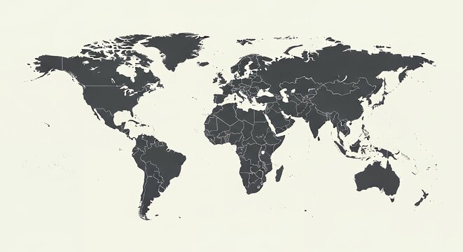 World map illustration with country borders