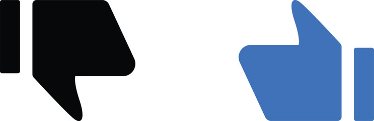 Like and dislike icon thumbs up and down vector Illustration Isolated on transparent background.