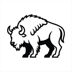 Obraz premium Black and white goat head silhouette minimalist line art design