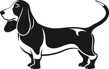 Basset hound silhouette, Basset hound outline, Basset hound shape, Basset hound icon, Hound silhouette, Hound outline, Hound shape,  Pet silhouette, Pet icon,  Puppy silhouette, Animal silhouette