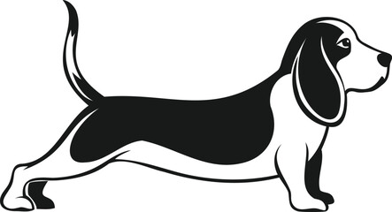Basset hound silhouette, Basset hound outline, Basset hound shape, Basset hound icon, Hound silhouette, Hound outline, Hound shape,  Pet silhouette, Pet icon,  Puppy silhouette, Animal silhouette