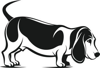 Basset hound silhouette, Basset hound outline, Basset hound shape, Basset hound icon, Hound silhouette, Hound outline, Hound shape,  Pet silhouette, Pet icon,  Puppy silhouette, Animal silhouette