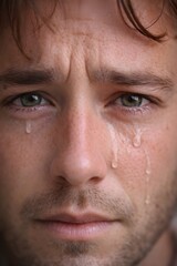 Fototapeta premium Extreme close-up of human eyes expressing deep emotion