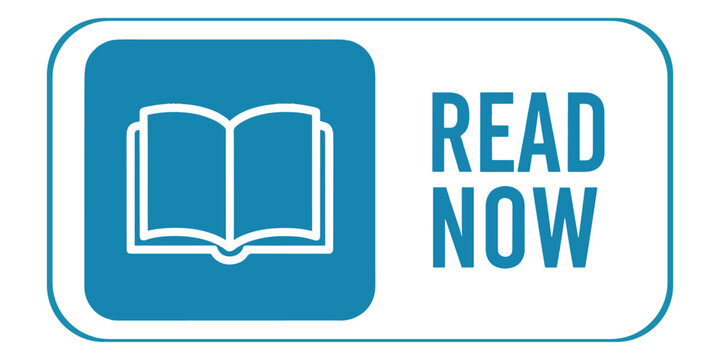 A blue and white read now button with an open book icon