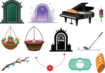 Obraz premium Collage of whimsical objects and symbols