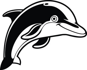 Obraz premium Detailed dolphin icon silhouette in various colors