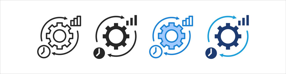 Obraz premium Productivity Icon Set Multiple Style Vector Collection