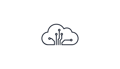 Cloud computing icon illustration for data storage and technology