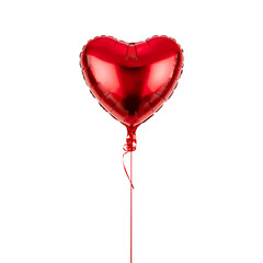 Obraz premium Heart-shaped Balloon in Bright Red Color Displayed for a Celebration or Event in a Festive Setting
