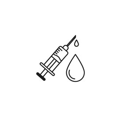 Medical syringe and droplet icon healthcare and scientific illustration