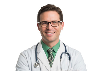 Smiling doctor with stethoscope around his neck