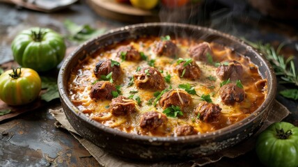 A dish of Greek cuisine.
Ashi in Greek (Greek. Ashi), a hearty and flavorful casserole.