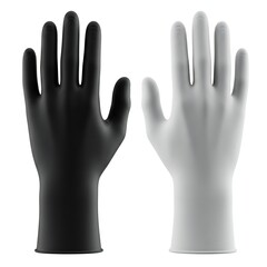 Obraz premium Pair of black and white gloves on white background