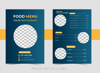 Creative Restaurant Food Menu Design 