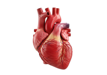 Detailed anatomical model of human heart showcasing its complex structure