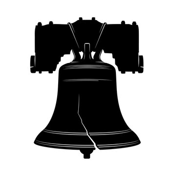 Silhouette of the liberty bell a historic american freedom symbol