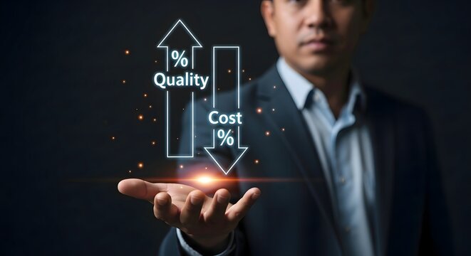 Achieving cost reduction and quality improvement strategy business presentation for success growth