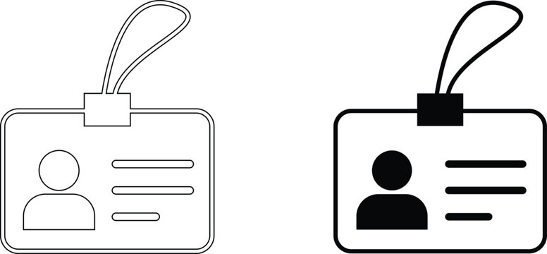 ID card line icon, security card vector illustration with editable stroke for business.