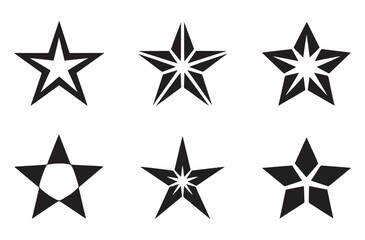 Obraz premium Star Silhouette Icon Sheet, Rating, Favorite and Achievement Concept Vector