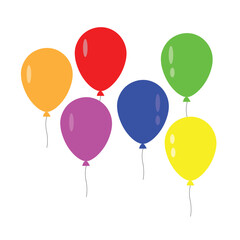 Party balloons isolated on white background, for party and birthday concept