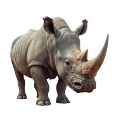 Obraz premium Rhinoceros Walking in a Natural Habitat During Daylight Hours in a Wildlife Reserve