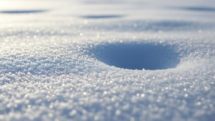Close-up of Ice Hole in Frozen Lake.