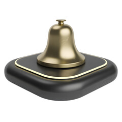 3D Golden Bell Icon Isolated PNG on Transparent Background, Notification and Alert Symbol