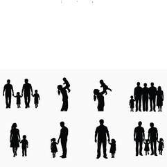 Family Silhouettes: Illustrative silhouettes of families in various heartwarming moments. capturing the bond, love and joy.