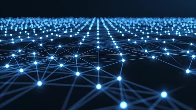 Network Grid Connection Nodes Digital Data.