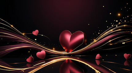 Cinematic Dark Romance Background Glowing Gold Streams