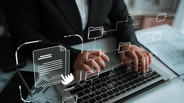 Digital file structure showing folder organization, file hierarchy, and document arrangement. File structure supports management, improves access, and file structure enhances clarity. Marrow
