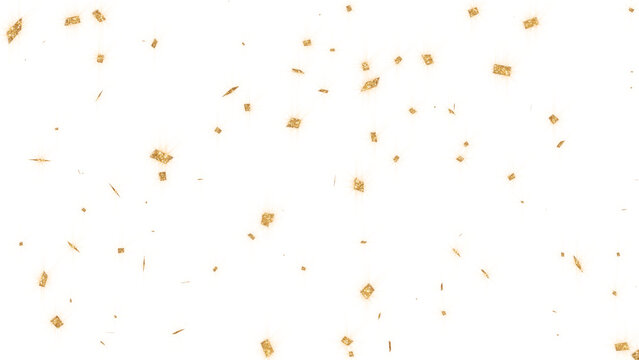 golden glitter shiny confetti rain isolated on transparent background ,png birthday celebration ,black friday big sale shopping social media design element