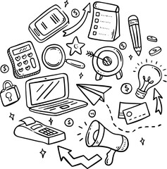 Creative Business and Financial Success Doodle Concept