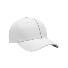 Fototapeta premium White baseball cap mockup, blank cotton sports hat isolated on white background, minimalist headwear for branding and apparel design
